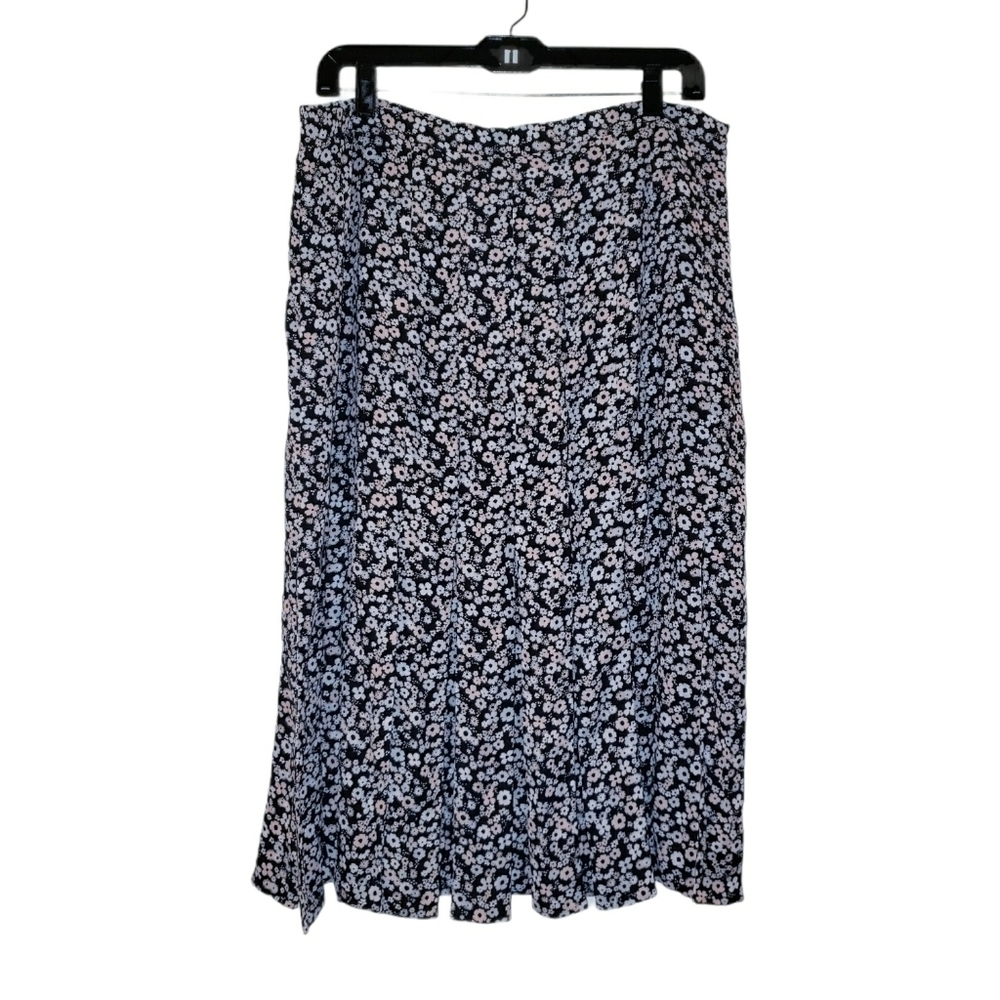 NWT New York & Co Floral Fringe Zip Up Skirt